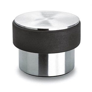 Blomus -STOP- Robuster Türstopper aus mattem Edelstahl, 2kg, mit Kratzschutz und Schutzrand aus Gummi, ideal für Zuhause und Büro, stilvolles Design (H / B / T: 7 x 9 x 9 cm, Edelstahl, 68306) im Sale